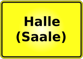Stadteingangsschild Deutschland Stadt Halle (Saale)