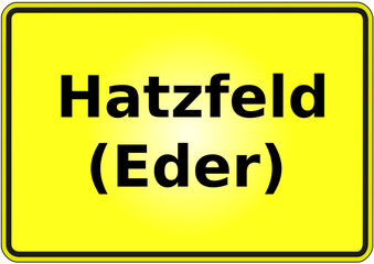 Ortseingangsschild Deutschland Stadt Hatzfeld (Eder)