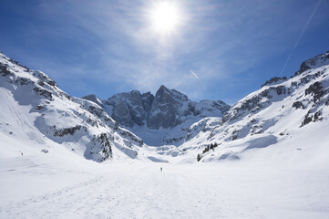 Mountains Pyrenees Winter Snow