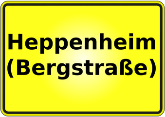 Stadteingangsschild Deutschland Stadt Heppenheim (Bergstraße)
