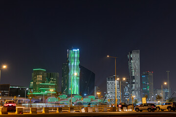 Fototapeta na wymiar King Abdullah Financial Towers in the Kingdom of Saudi Arabia, Riyadh