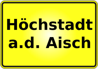 Fototapeta premium Ortseingangsschild Deutschland Stadt Höchstadt a.d. Aisch