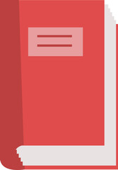 a white book-shaped sheet of paper with a red cover
