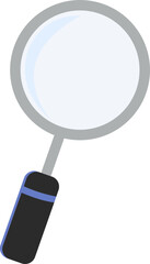 a magnifying glass with a black hand grip that has a focal point close to the lens
