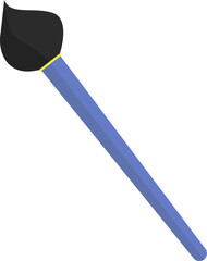 a blue brush made of small wood with fine hairs at one end.
