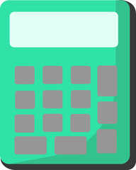 a green calculator to help make it easier to calculate
