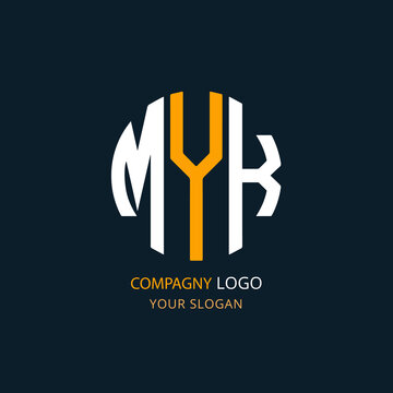 Logo MYK modern orange et blanc