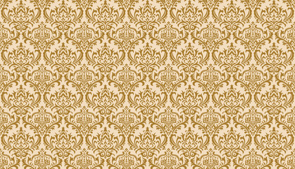 Seamless pattern in the style of Baroque..patchwork floral pattern with paisley and indian flower motifs. damask style pattern for textil and decoration.