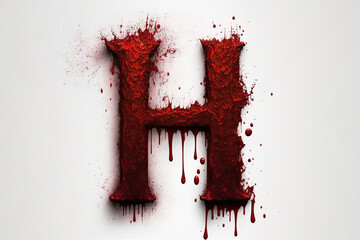 Created with Generative AI technology. Bloody letter H