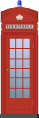 Detailed Color Illustration. Traditional Red Telephone Booth