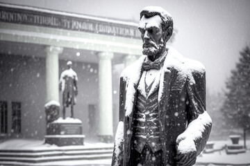 Monument to Abraham Lincoln. Memory of Abraham Lincoln. Generative AI