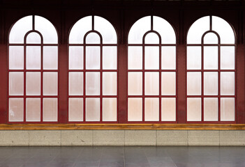 Old Diffused windows pattern with steel framing. seamless industrial pattern.