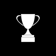 Trophy icon icon isolated on black background.   
