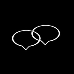 Speech bubble, speech balloo icon isolated on black background. 