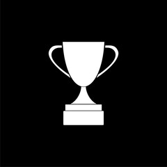 Trophy icon icon isolated on black background.   