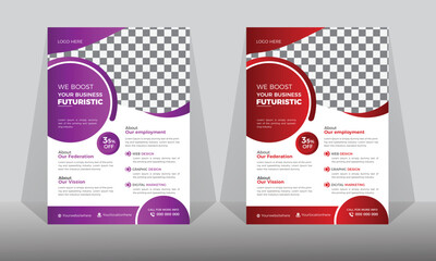 Business flyer template, Corporate Design, Neat and clean design. Vector in A4 size..