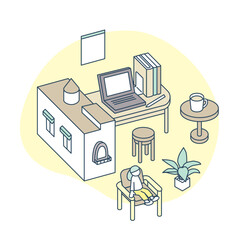 家でのくつろぎと、会社の仕事