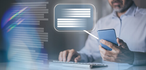 Smart device virtual control interface. Artificial intelligence new application AI futuristic concept