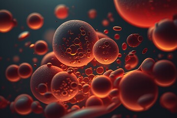 Human blood cells. Generative AI