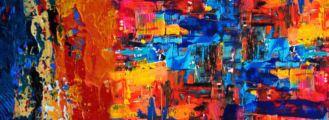 Hand draw digital painting abstract art panorama background colors texture design illustration..