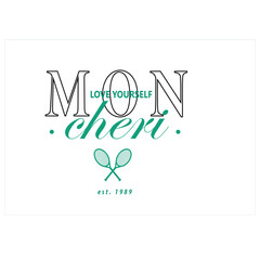 sporty slogan and symbol design vector. Tennis graphic illustration