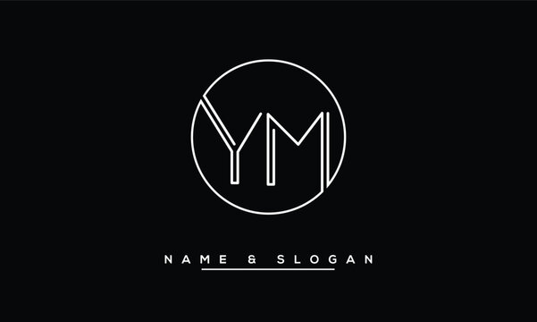 YM,  MY,  Y,  M  Abstract  Letters  Logo  Monogram