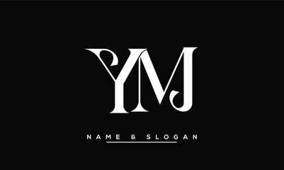 YM,  MY,  Y,  M  Abstract  Letters  Logo  Monogram - obrazy, fototapety, plakaty
