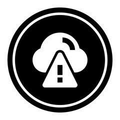Cloud Computing Warning Circular line icon