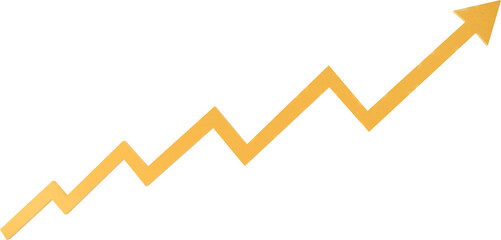 golden stock chart arrow