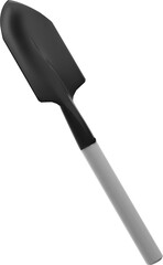A pickaxe and a hoe are shown excavating on a white background., 3D rendering