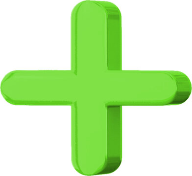 a plus sign in green