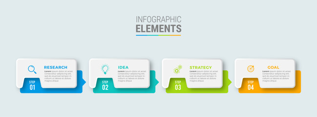 Business infographic template design icons 4 options or steps