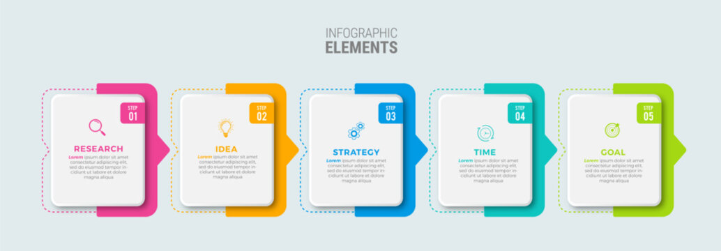 Business Infographic Template Design Icons 5 Options Or Steps