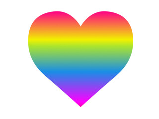 Rainbow Colors Heart. PNG format illustration with alpha channel background.