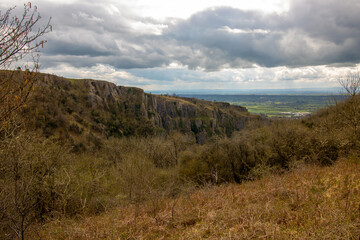 Cheddar Gorge the village of Cheddar, Somerset, England
