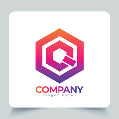 Creative Modern Letter Q Logo Template, Gradient Color With Creative Concept, Digital Company Business Letter Q Minimal Logo Template. 
Design