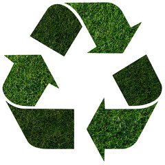 Recycling symbol from grass