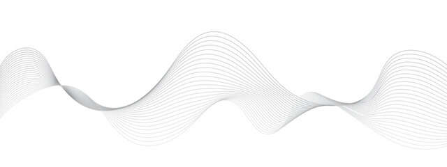 Abstract grey, white smooth element swoosh speed wave modern stream background. Abstract wave line for banner, template, wallpaper background with wave design. Vector illustration