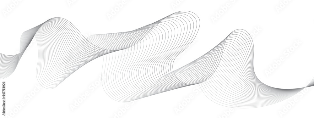 Wall mural abstract wave line for banner, template, wallpaper background with wave design.