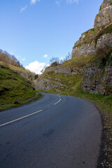 Cheddar Gorge the village of Cheddar, Somerset, England