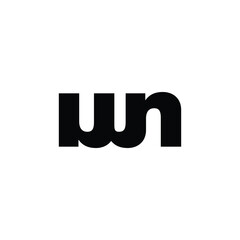 Letter WN simple logo design vector