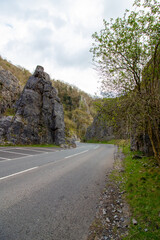 Cheddar Gorge the village of Cheddar, Somerset, England