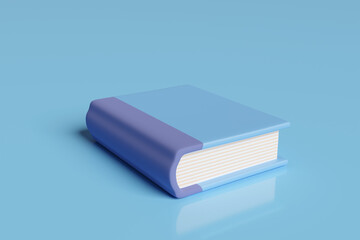 blue book in 3d render design.