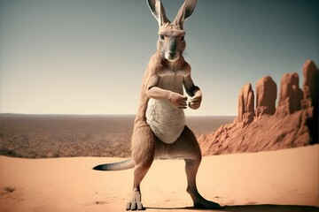 rabbit looking kangaroo created using Generative AI Technology