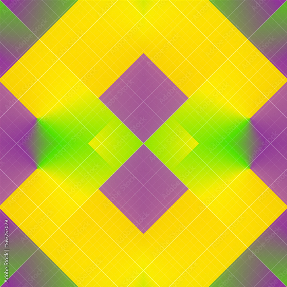 Poster Geometric background with trendy colored gradient. 3d rendering kaleidoscopic pattern. Digital illustration
