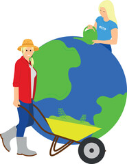 Care of the planet, vector illustration