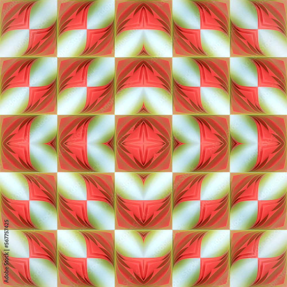Aufkleber kaleidoscopic pattern of stacks of colorful pages. 3d rendering abstract background. digital illustr