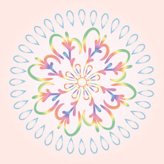 Flower pattern with a gradient on a beige background. Decorative pattern for tiles