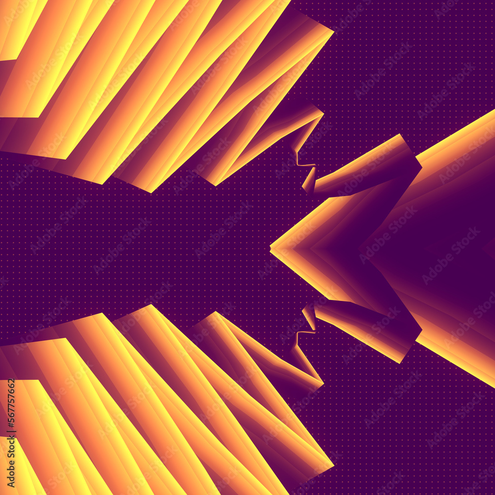 Aufkleber psychedelic composition with fantastic zig-zag pattern. abstract background. 3d rendering digital il