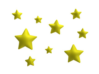 Fototapeta premium Many yellow Stars, transparent